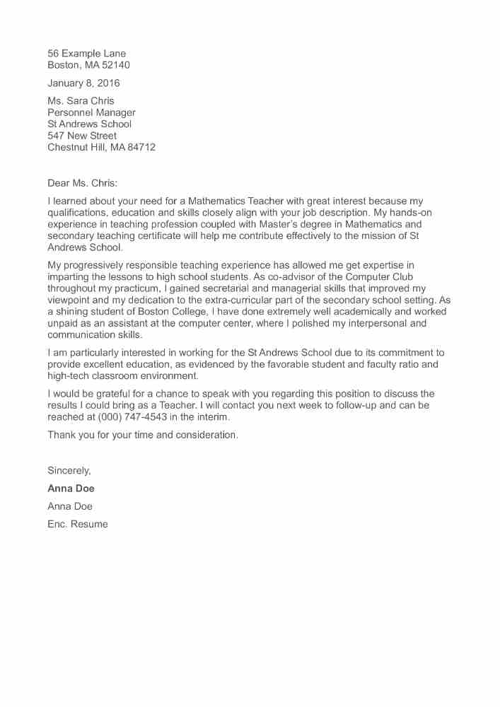 How To Write Application Letter For Teaching Job Without Experience 